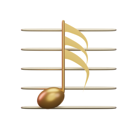 Music Thirty second note  3D Icon