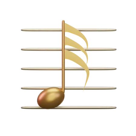Music Thirty second note  3D Icon