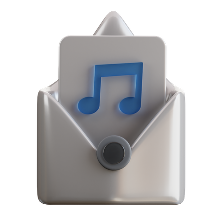 Correo de música  3D Icon