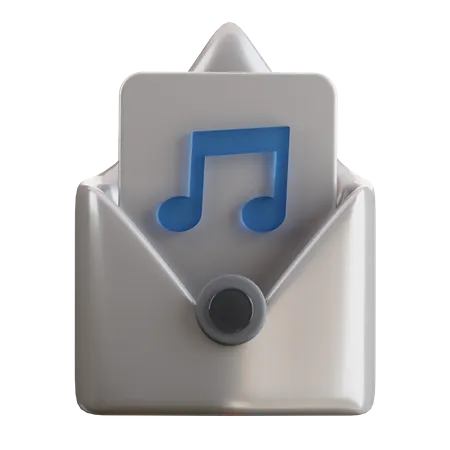 Correo de música  3D Icon