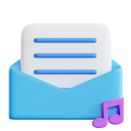 Correo electrónico de música  3D Icon