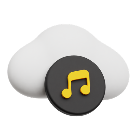 Música en la nube  3D Icon