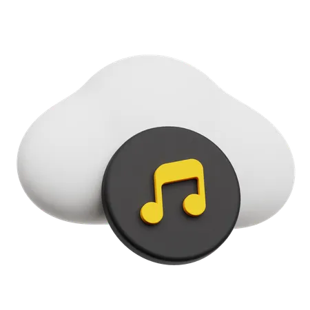 Música en la nube  3D Icon