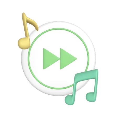 Música de avanço rápido  3D Icon