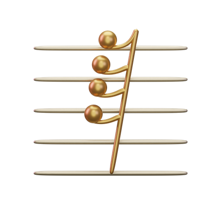 Música hemidemisemiquaver nota  3D Icon