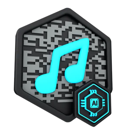 Música de inteligência artificial  3D Icon
