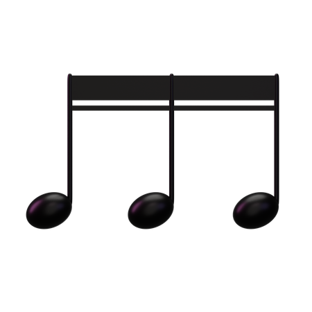 Música óctupla nota inteira  3D Icon