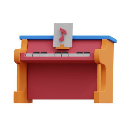 Musica piano  3D Illustration