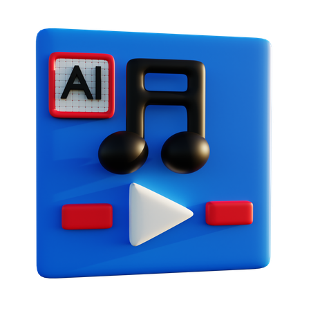 音楽人工知能  3D Icon