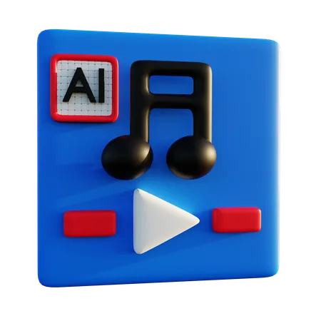 音楽人工知能  3D Icon