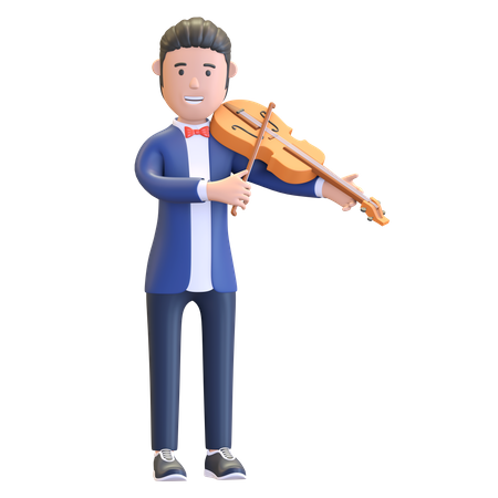 Musician playing violin  3D Icon