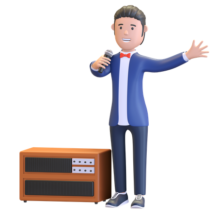 Musician singing  3D Icon