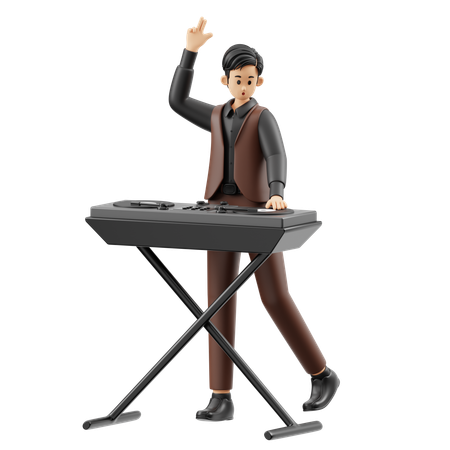 Musicien jouant le DJ  3D Illustration