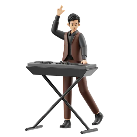 Musicien jouant le DJ  3D Illustration