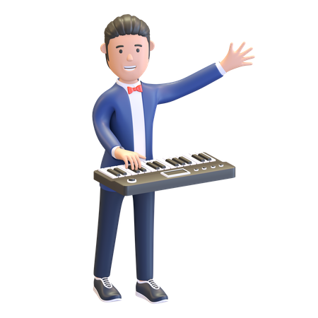 Musicien jouant du piano  3D Icon