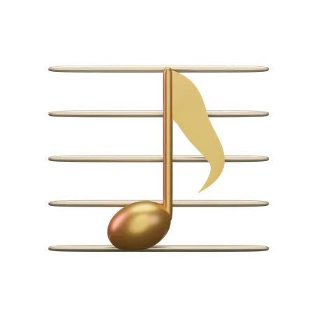 Musik Achtelnote  3D Icon