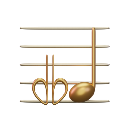 Musik-Anderthalbton  3D Icon