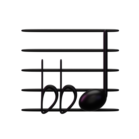 Musik Doppel Flat  3D Icon