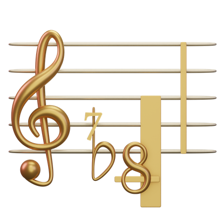 Musik harmonisch flach  3D Icon