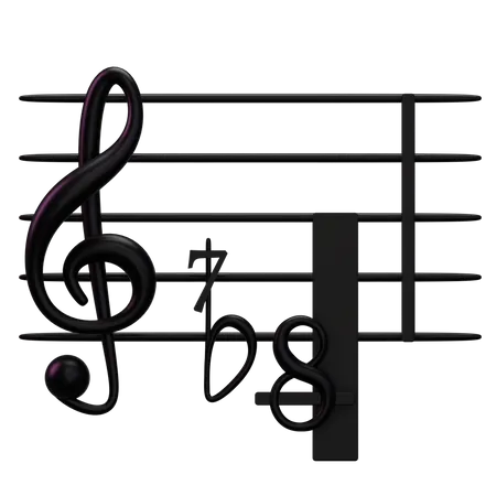 Musik harmonisch flach  3D Icon