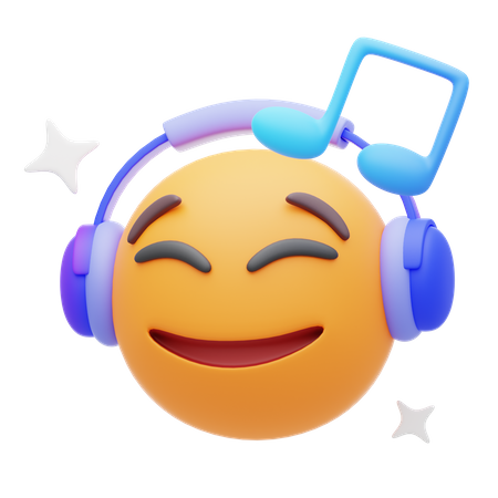 Musik hörendes Emoji  3D Icon