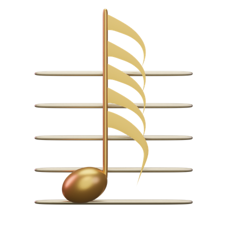 Musik hundertachtundzwanzig note  3D Icon