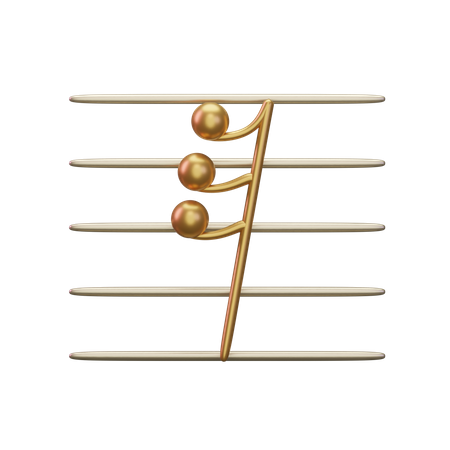 Musik-Zweiunddreißigstelnote  3D Icon