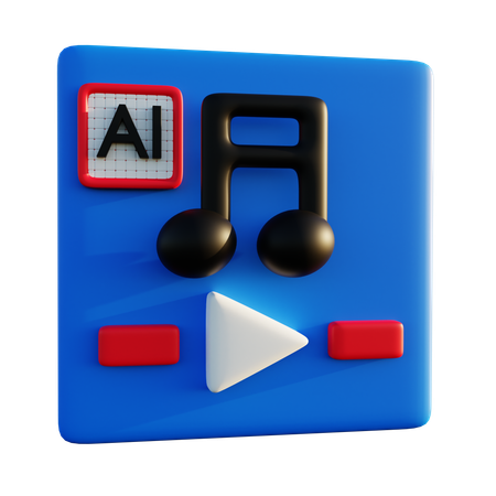 Musikalische künstliche Intelligenz  3D Icon