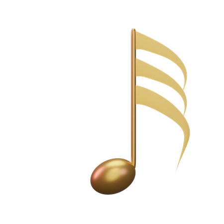 Musiknote Gold  3D Icon