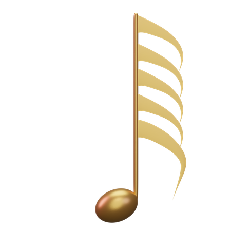 Musiknote Gold  3D Icon