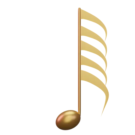 Musiknote Gold  3D Icon