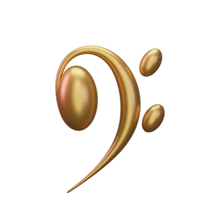 Musiknote Gold  3D Icon