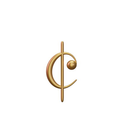 Musiknote Gold  3D Icon