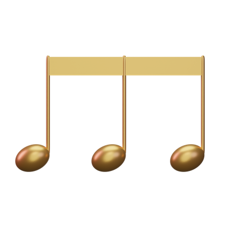 Musiknote Gold  3D Icon