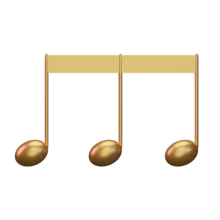 Musiknote Gold  3D Icon