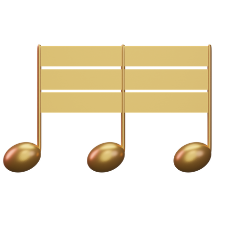 Musiknote Gold  3D Icon