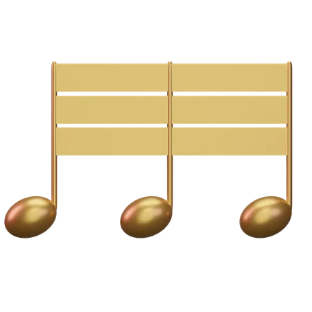 Musiknote Gold  3D Icon