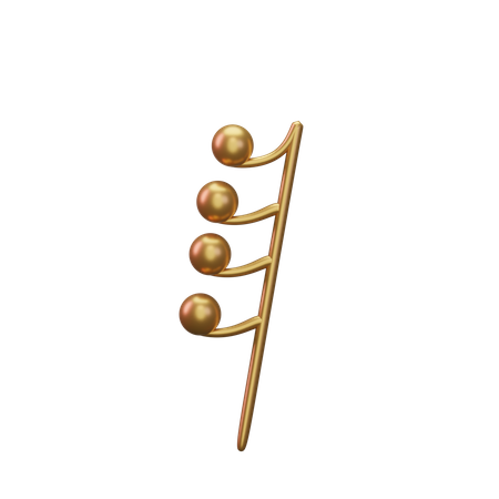 Musiknote Gold  3D Icon