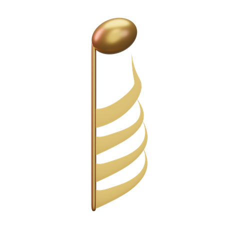 Musiknote Gold  3D Icon