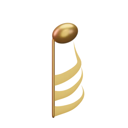 Musiknote Gold  3D Icon