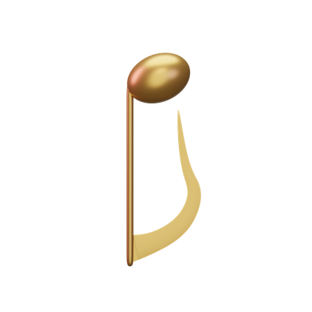 Musiknote Gold  3D Icon