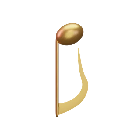 Musiknote Gold  3D Icon