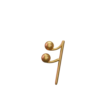 Musiknote Gold  3D Icon