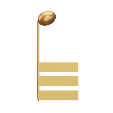 Musiknote Gold  3D Icon