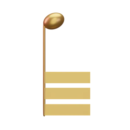 Musiknote Gold  3D Icon