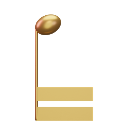 Musiknote Gold  3D Icon