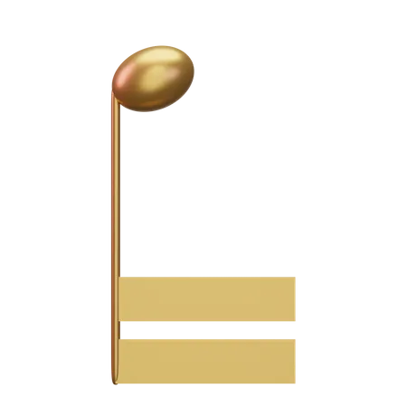 Musiknote Gold  3D Icon