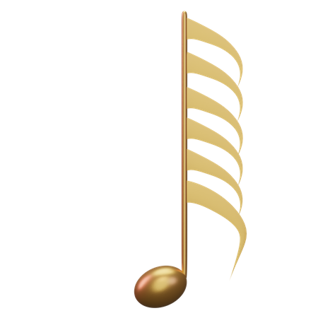 Musiknote Gold  3D Icon