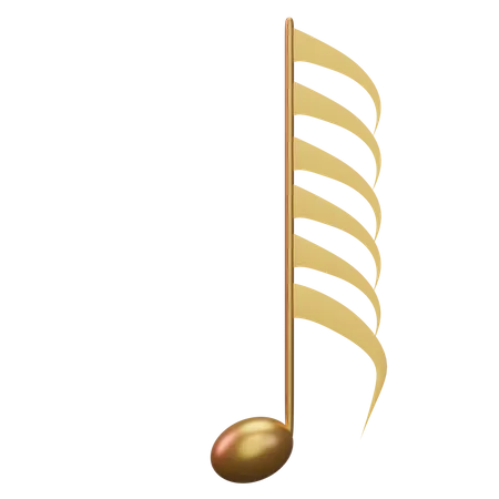 Musiknote Gold  3D Icon