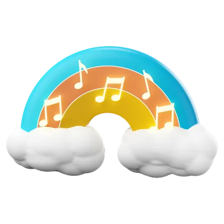 Musiknoten Regenbogen  3D Icon